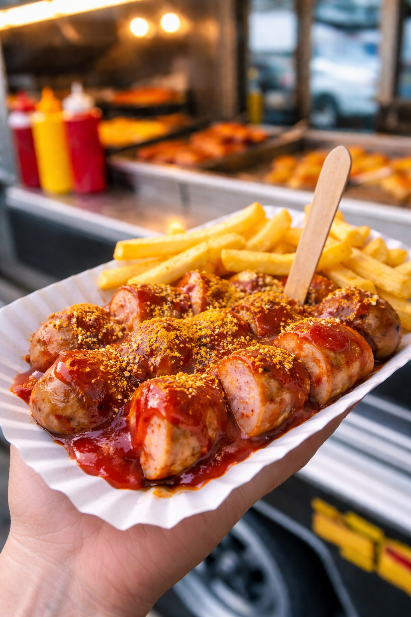 Currywurst mit Pommes
